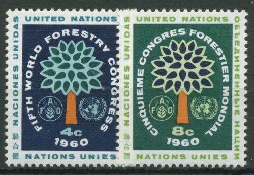 UNO New York 1960 Forstwirtschaft-Weltkongress 88/89 postfrisch