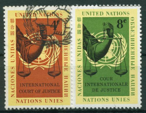 UNO New York 1961 Internationaler Gerichtshof Den Haag 94/95 gestempelt