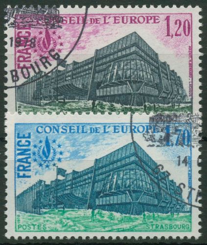 Frankreich 1978 Dienstmarken Europarat Europaratsgebäude D 23/24 gestempelt
