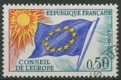 Frankreich 1971 Dienstmarken Europarat Europafahne D 15 gestempelt