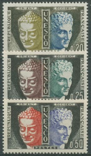 Frankreich 1961 Dienstmarken UNESCO Buddha & Hermes D 1/3 postfrisch