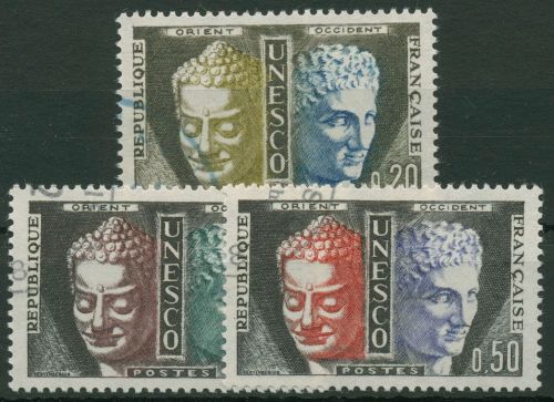 Frankreich 1961 Dienstmarken UNESCO Buddha & Hermes D 1/3 gestempelt