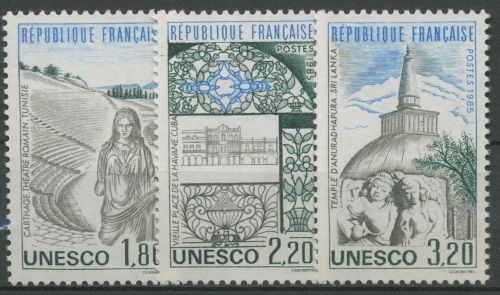 Frankreich 1985 Dienstmarke UNESCO Welterbe Bauwerke D 34/36 postfrisch