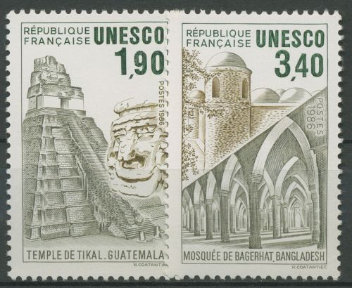 Frankreich 1986 Dienstmarke UNESCO Welterbe Bauwerke D 37/38 postfrisch