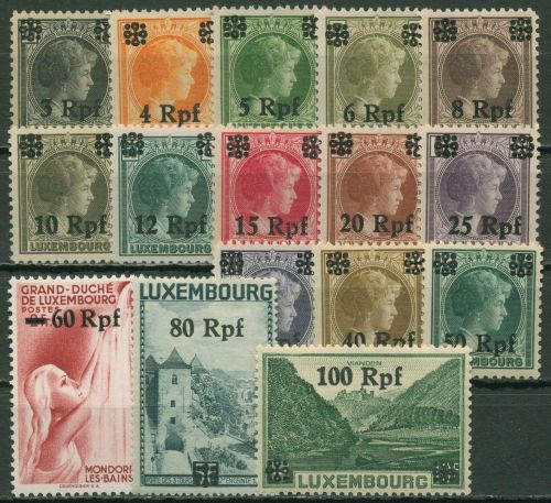 Luxemburg 1940 Freimarken Luxemburg mit Aufdruck 17/32 postfrisch