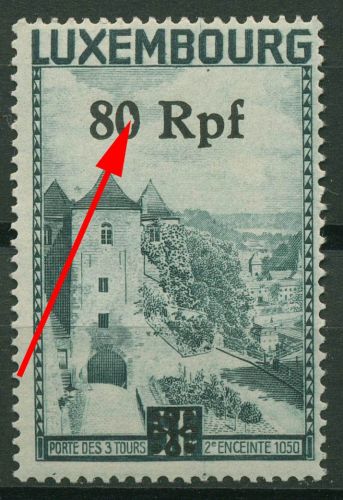 Luxemburg 1940 Freimarken Luxemburg mit Plattenfehler 31 PF I postfrisch