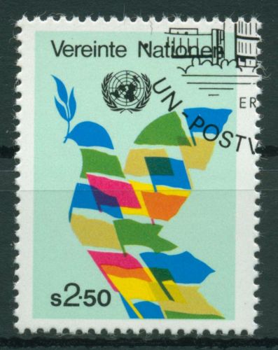 UNO Wien 1980 Friedenstaube Flagge 8 gestempelt