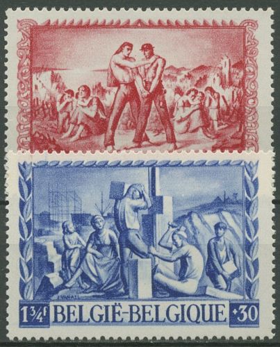 Belgien 1945 Für die Kriegsgeschädigten Wiederaufbau 708/09 postfrisch