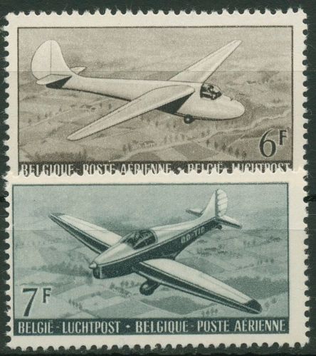 Belgien 1951 Flugpost Segelflugzeug Sportflugzeug 904/05 postfrisch