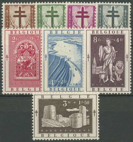 Belgien 1952 Kampf gegen die Tuberkulose Lothringer Kreuz 852/59 postfrisch