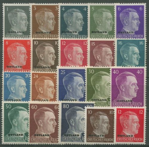 Ostland 1941 Freimarken Hitler mit Aufdruck Ostland 1/20 postfrisch