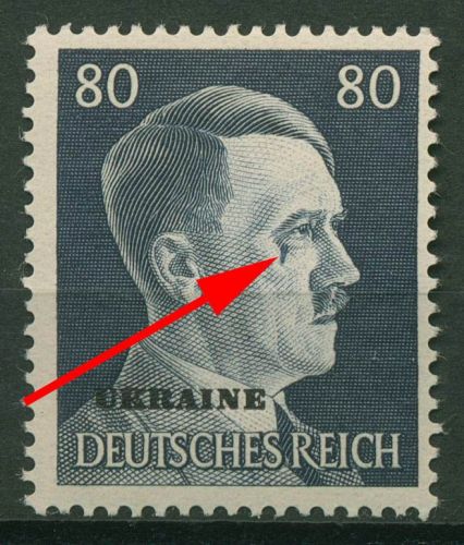 Ukraine 1941 Freimarke Hitler mit Plattenfehler 18 PF ? postfrisch