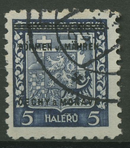 Böhmen und Mähren 1939 Marke mit Aufdruck 1 gestempelt