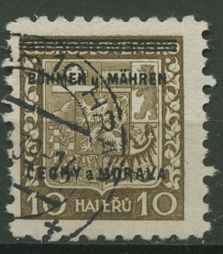 Böhmen und Mähren 1939 Marke mit Aufdruck 2 gestempelt