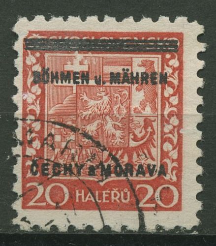Böhmen und Mähren 1939 Marke mit Aufdruck 3 gestempelt