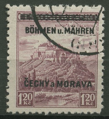 Böhmen und Mähren 1939 Marke mit Aufdruck 11 gestempelt signiert