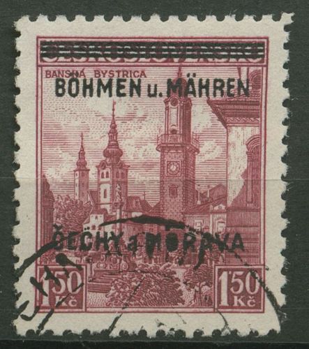 Böhmen und Mähren 1939 Marke mit Aufdruck 12 gestempelt