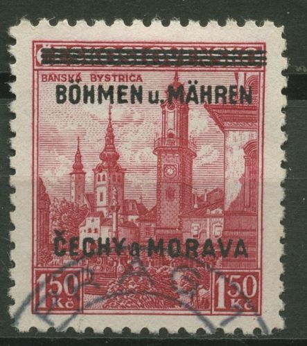 Böhmen und Mähren 1939 Marke mit Aufdruck 12 gestempelt signiert