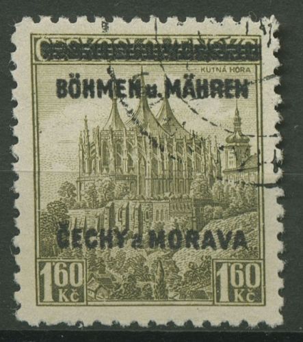 Böhmen und Mähren 1939 Marke mit Aufdruck 13 gestempelt