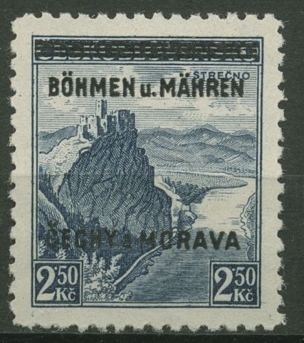 Böhmen und Mähren 1939 Marken mit Aufdruck 15 postfrisch signiert