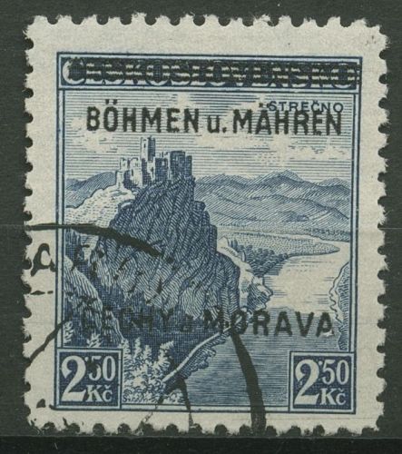 Böhmen und Mähren 1939 Marke mit Aufdruck 15 gestempelt
