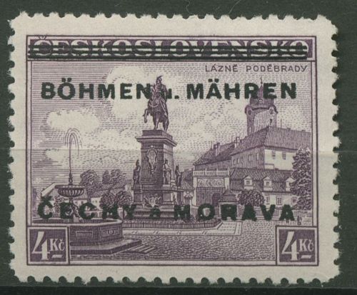 Böhmen und Mähren 1939 Marken mit Aufdruck 17 postfrisch