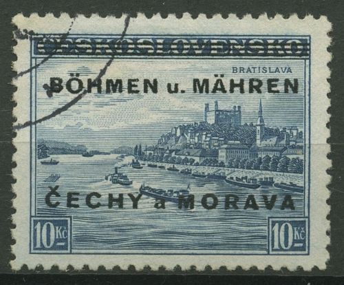 Böhmen und Mähren 1939 Marke mit Aufdruck 19 gestempelt signiert
