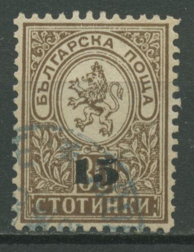 Bulgarien 1892 Freimarken Wappenlöwe 38 gestempelt