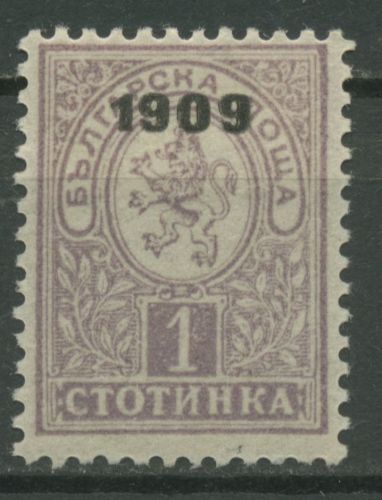 Bulgarien 1909 Wappenlöwe 71 mit Falz
