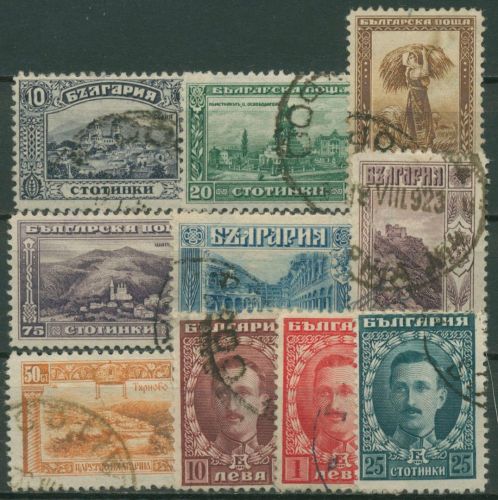 Bulgarien 1921 Zar Boris III., Sehenswürdigkeiten 156/65 gestempelt