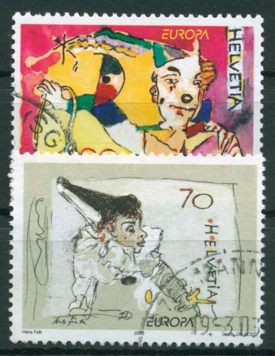 Schweiz 2002 Europa CEPT Zirkus Clown 1794/95 gestempelt