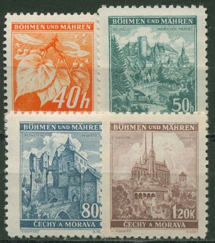 Böhmen und Mähren 1940 Lindenzweig und Landschaften 38/41 postfrisch