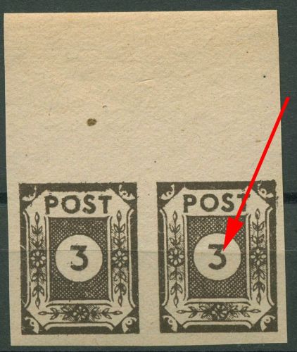 SBZ Ost-Sachsen 1945 Ziffernserie mit Plattenfehler 51 atx I PF XIV postfrisch