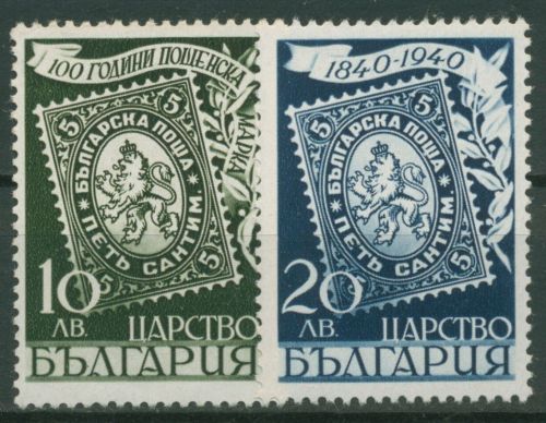 Bulgarien 1940 100 Jahre Briefmarken Alte Marken 389/90 mit Falz