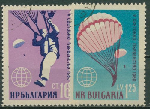 Bulgarien 1960 Fallschirmspringen 1170/71 gestempelt
