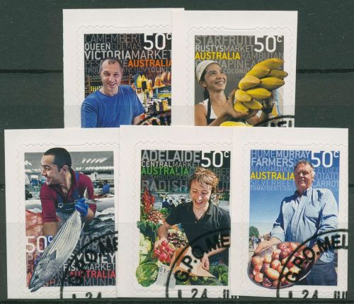 Australien 2007 Märkte Obst Fisch 2867/71 gestempelt