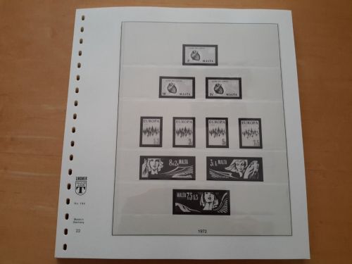 LINDNER-T Vordruckblätter Malta 1972/84 gebraucht, neuwertig (Z3494)