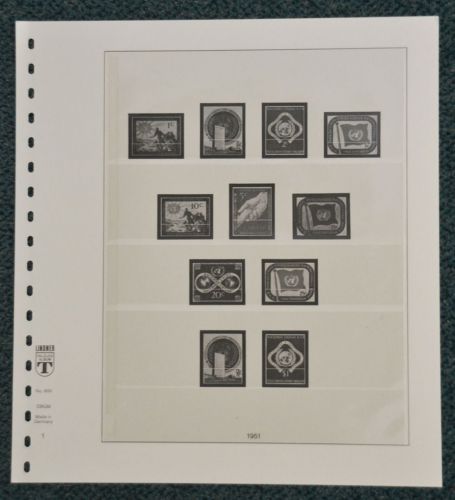 LINDNER-T Vordruckblätter UNO New York 1951/1978 gebraucht (Z3500)