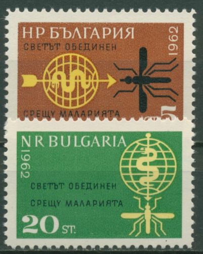 Bulgarien 1962 Kampf gegen Malaria 1308/09 A postfrisch