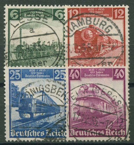 Deutsches Reich 1935 100 Jahre Deutsche Eisenbahn 580/83 TOP-Stempel