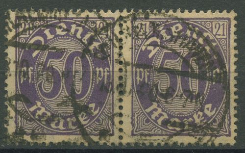 Deutsches Reich Dienstmarken 1920 für Preußen D 21 waagerechtes Paar gestempelt