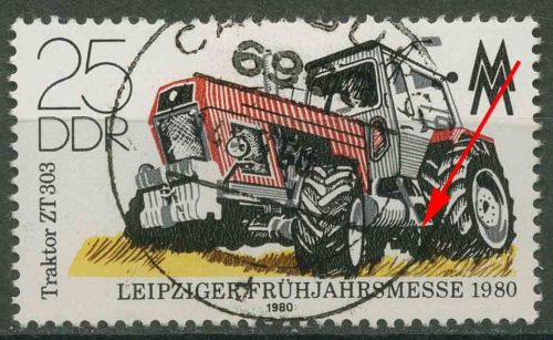 DDR 1980 Leipziger Frühjahrsmesse mit Plattenfehler 2499 F 19 gestempelt