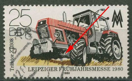 DDR 1980 Leipziger Frühjahrsmesse mit Plattenfehler 2499 F 5 gestempelt