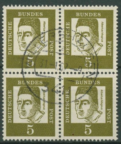 Bund 1961 Bedeutende Deutsche 347 ya 4er-Block gestempelt
