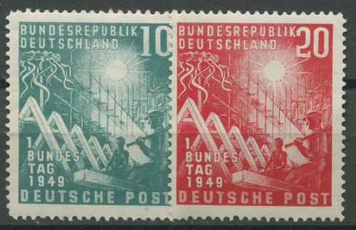 Bund 1949 Eröffnung des 1. Deutschen Bundestages 111/12 mit Falz