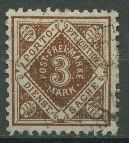 Württemberg Dienstmarken 1921 Ziffer in Raute 158 gestempelt