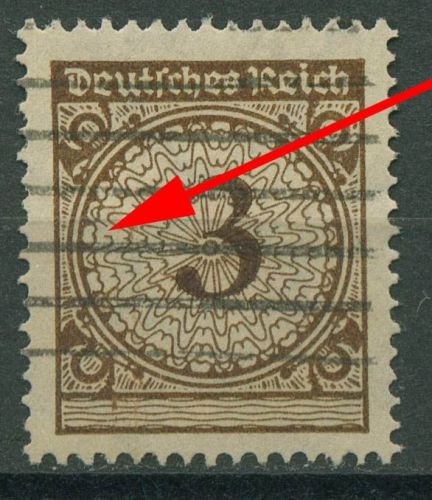 Deutsches Reich 1923 Plattenfehler Sprung in Rosette 338 Pa HT gestempelt