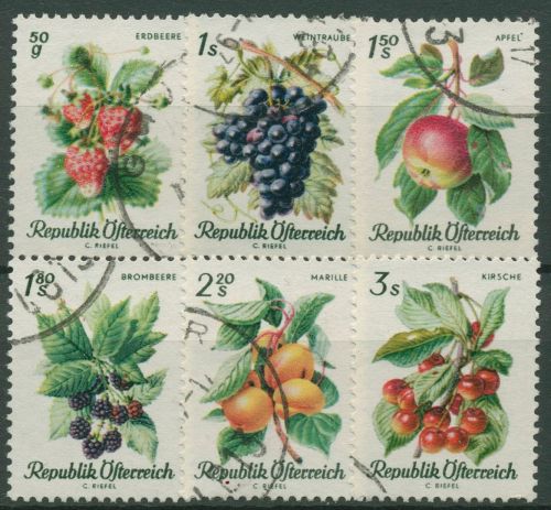 Österreich 1966 Pflanzen Obst Obstsorten 1223/28 gestempelt