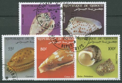 Dschibuti 1983 Meeresschnecken 381/85 gestempelt