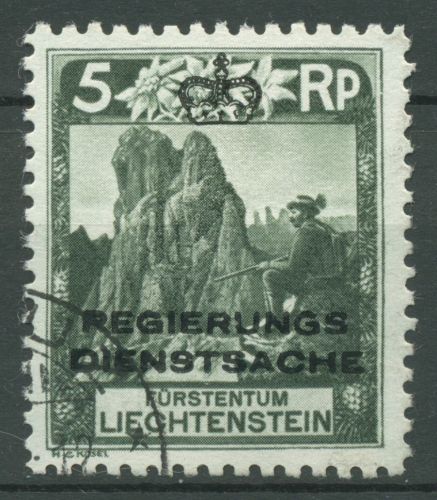 Liechtenstein Dienstmarken 1932 Freimarke mit Aufdruck D 1 A gestempelt